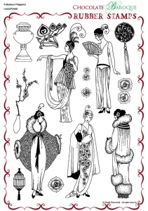 Fabulous Flappers Rubber stamp sheet - A4